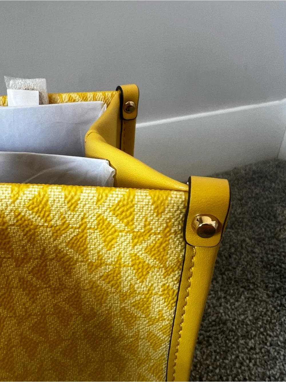 MICHAEL KORS Yellow Ombre Logo Tote